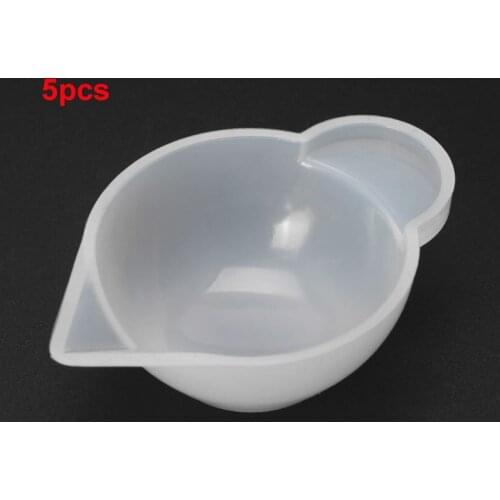 5 PCS Silicone Mold Cup Dispenser DIY Epoxy Resin Split Cups for Jewelry Making Tool Color Modulation Jewelry Accessory