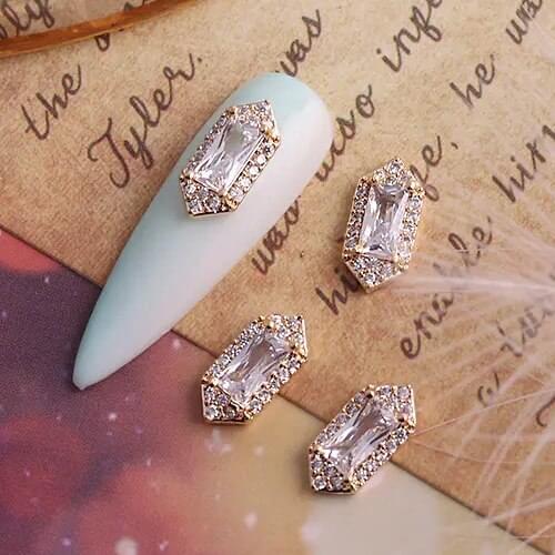 5pcs TN4961 Gold Black Alloy Zircon Nail Art decoration jewelry Rhinestones decor nails accessories supplies decorations charms