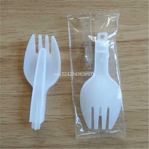 50000 pcs Disposable Fork Scoop Plastic Folding Forks Spoon for Wedding Party Occassion Ice Cream Fork Scoops