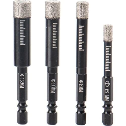 6-12mm Hex Handle Vacuum Brazed Diamond Dry Drill Bits Hole Saw Cutter for Granite Marble Ceramic Tile Glass Stone