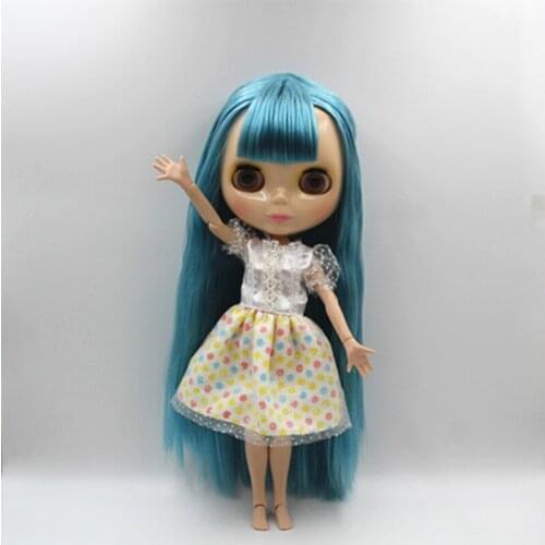 Free Shipping BJD joint RBL-376J DIY Nude Blyth doll birthday gift for girl 4 colour big eyes dolls with beautiful Hair cute toy