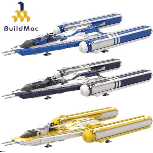 Buildmoc Movies Space Wars Weapon Spaceship Clone Wars 7 BTL-B Y Wing Starfighters MOC Building Blocks Toys For Childrens Gifts