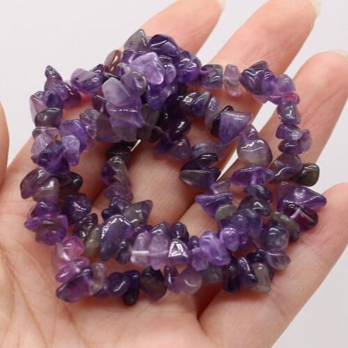 High Quality 5-8mm Chip Shape Beaded Natural Deep Amethyst Loose Spaced Beads for Jewelry Making DIY necklace Accessories