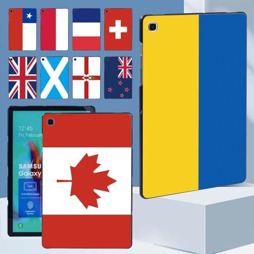 For Samsung Galaxy Tab A7 10.4"/Tab A 8.0"/Tab S6 Lite P610/Tab A A6/Tab S5e 7" T510 T580 T590 Flag Pattern Tablet Back Shell