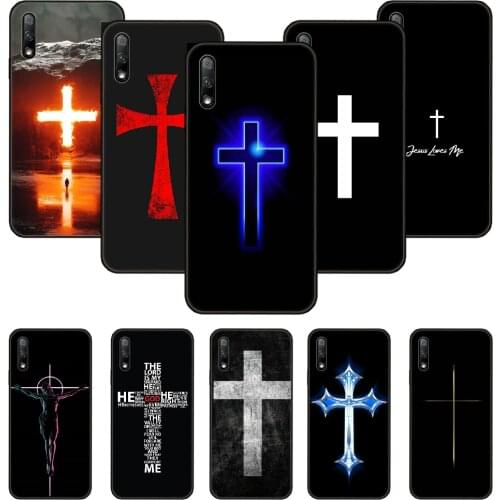 Phone Case For Huawei Honor 9X 10 9 20 8X 8A 8S 7X 7A i A Pro Play Lite Black Cover Hoesjes Jesus Christ Cross religion