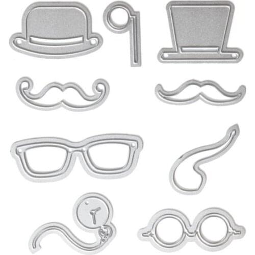 DIY beard hat cutter Pipe hat glasses Scrapbook Glasses Die Metal cutting die 3934