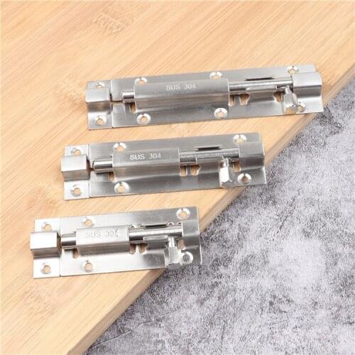 Door bolt door buckle door bolt door lock Chinese 4/5 inch wooden door lock 304 stainless steel bolt thickening