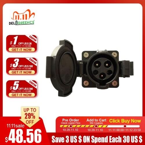 16A 32A Duosida SAE J1772 socket/inlet US standard EV charging inlet 110V/250VAC CE/UL/TUL electiric vehicle charge socket