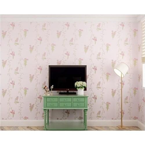Beibehang European fine pressed Rural flower 3D three-dimensional non woven wallpaper romantic warm living room wallpaper tapety