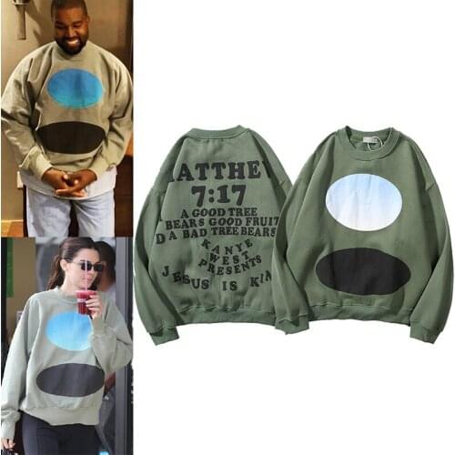 Kanye West JESUS IS KING Fleece Sweatshirt Kendell O Neck Loose Casual Hoodu Stranger Things Oversize Streetwear Couple Hoodies