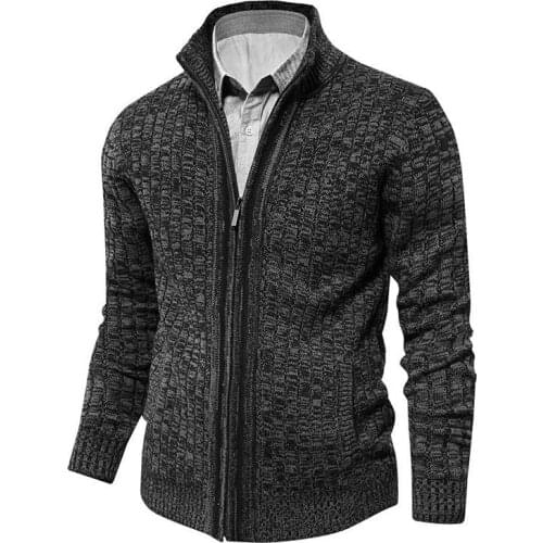Zoulv Autumn 2021 Slim Soild Zipper Male Christmas Sweaters Tops Quality Cardigan New Mens Cardigan Sweater Fashion Clothing