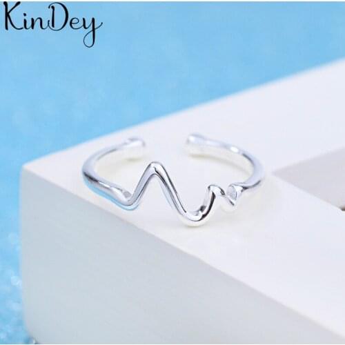 Kindey Exaggerated Personality Silver Color Line Rings For Women Wedding Jewelry Adjustable Antique Finger Ring Anillos