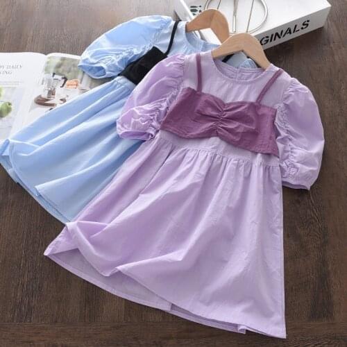 Melario Girls Princess Dress 2021 Fashion Summer Baby Girl Korean Style Solid Vestidos Kids Cute Party Clothes For 2-6Y