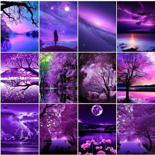 MomoArt 5D Diamond Mosaic Seaside Full Square Diamond Painting Scenic Rhinestones Embroidery Tree Cross Stitch Handmade Gift