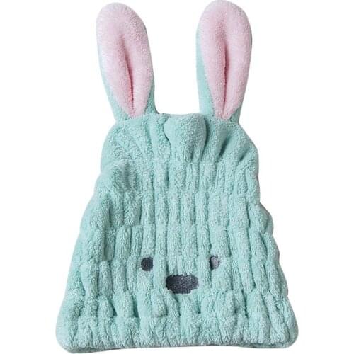 Cartoon Rabbit Hair Dryer Cap Absorbent Bath Towel Shower Drying Headband