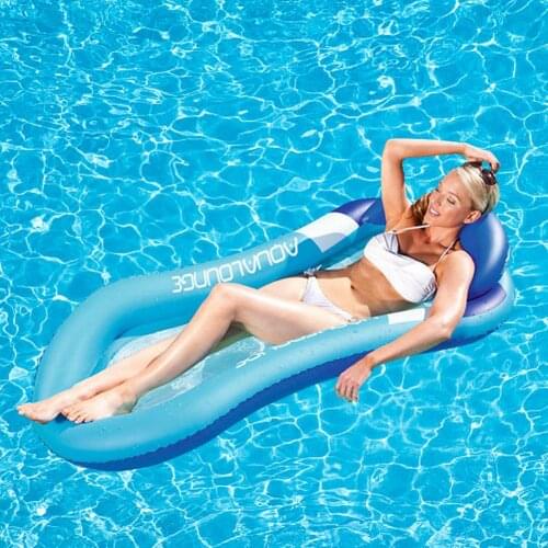 Inflatable Rafts Swimming Pool Air Lightweight Floating Chair Folding Swimming Bed Portable Dual-Use Backrest Swimming Pool Mat
