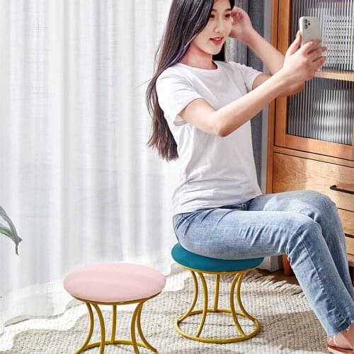 Nordic Home Low Stool Bedroom Upholstered Round The Door In Shoes Small Stool Side Table Leisure Stool Living Room Furniture