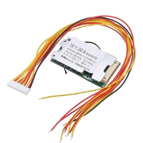 10S 36V 30A Li-ion Protection Board Li-ion Cell 18650 Battery Protection BMS PCB Board With Balance for Electric Car Inverter