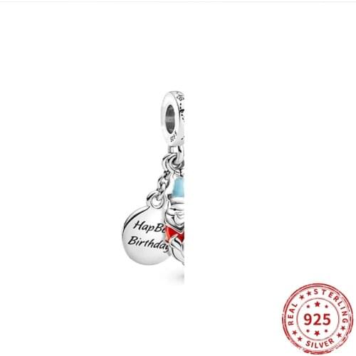 Real 925 sterling silver Beads Winnie the Pooh Birthday Dangle Charm Suitable fit Original Pandora Bracelet Jewelry 2021