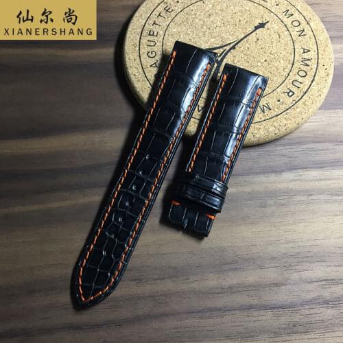 New Double Alligator Watch Band Handmade Genuine Leather Belt Custom Universal Strap 20MM 22MM 24MM Crocodile Skin Watchbands 21