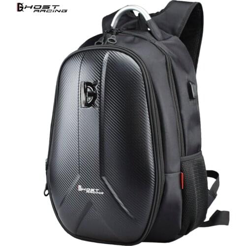 GHOST RACING Motorcycle Backpack Carbon Fiber Waterproof Moto Motorbike Helmet Bag Tank Bag Computer Bags Travel Luggage