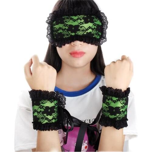 Sexy Lace Handcuffs Eye Mask Shading Sleep Eye Set fFancy Dress Party Adult Sex Toys