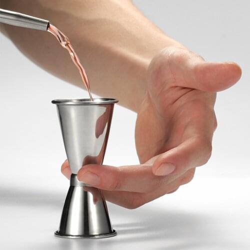 Stainless Steel Cocktail Shaker Measure Cup Dual Shot Drink Spirit Measure Jigger Kitchen Gadgets 15/30ml or 25/50ml