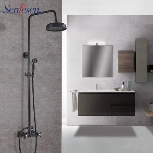 Senlesen Black Shower Faucet 2-ways Brass Shower Head Hand Shower Cold and Hot Water Mixer Tap Para Bathroom Faucet