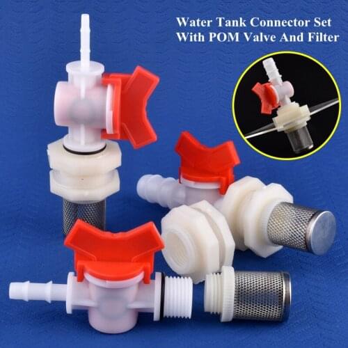 1~30 Sets G1/2 To 4~20mm Water Tank Connector Set POM Valve Filter Aquarium Tank Joint Watering Irrigation Water Pool Hose Joint
