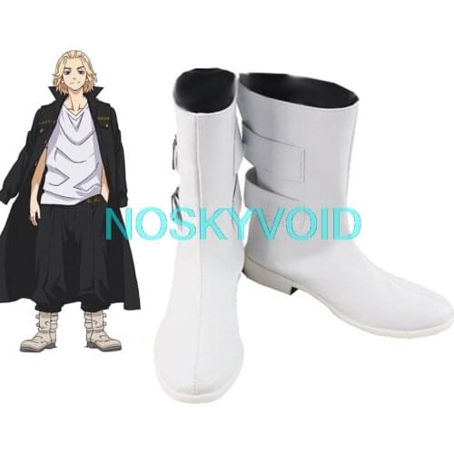 Tokyo Revengers Cosplay Shoes Sano Manjiro Boots Mikey White Boot Unisex White Shoes Mens and Womens Sizes
