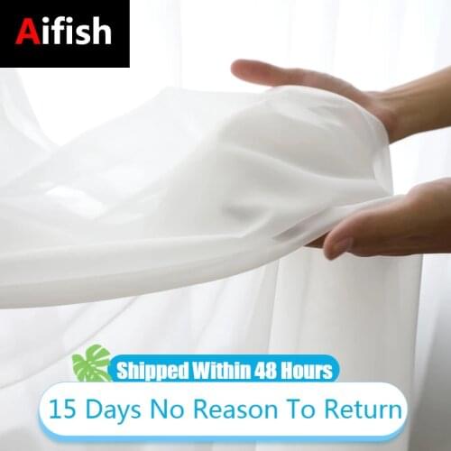 Rideau European American White Tulle Curtains For Living Room Window Screening Solid Door Curtains Drape Panel Sheers Cortinas 5