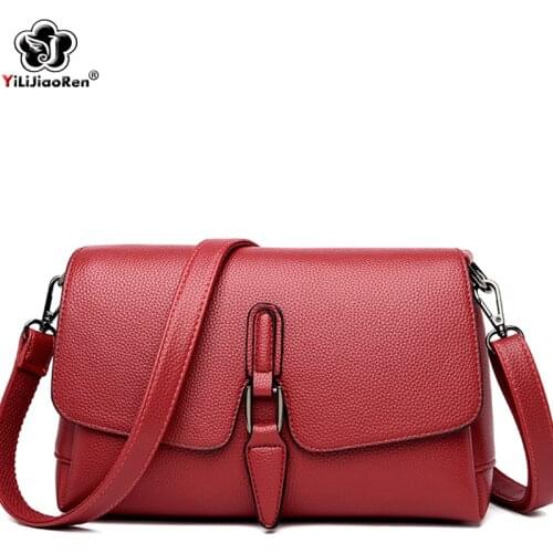 High Quality Leather Shoulder Bag Girls Famous Brand Women Fashion Crossbody Bag Simple Messenger Bags for Women 2019 Sac A Main