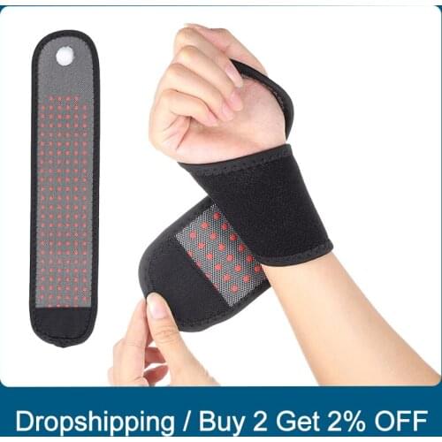 1Pair Magnetic Therapy Self-Heating Wrist Brace Heated Hand Warmer Compression Support Belt Wrap Joint Pain Relief Wristband