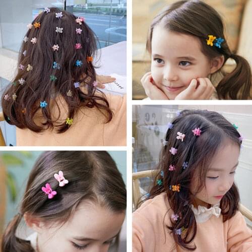 12pcs Cute Mini Hair Claw Clips Candy Color Acrylic Hairpins Hair Braids Beads for Girls Kids Women Hair Styling Tools