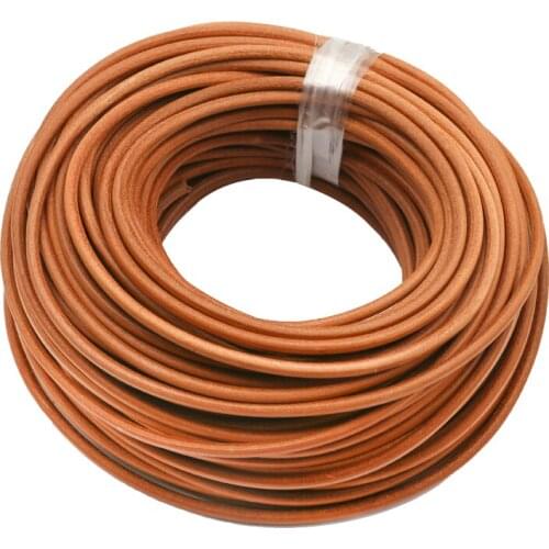 2Meters Vintage Brown Genuine Cowhide Leather Cord Strip Round Rope String DIY Bracelet Necklace Braided Craft Jewelry Making