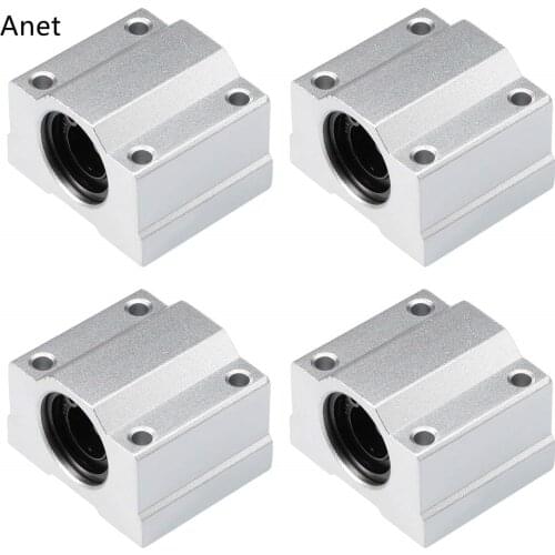4pc/lot Anet 3D Printer Part SC8UU 8mm Linear Motion Ball Bearing Slide Block Bushing Linear Shaft for Reprap DIY For 3d Printer