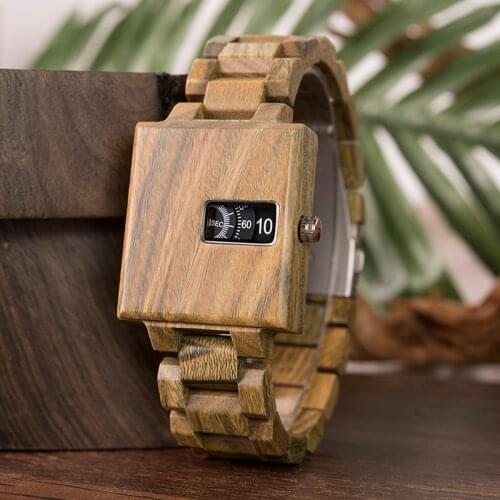 BOBO BIRD Quartz Man Watc Mens Watches Wrist Square Design Wood Watch For Men Wood relogio masculino Customized Watches C-dR23