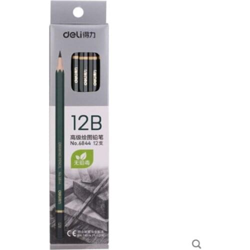 Deli 6844 12B Advanced Drawing Pencil / Sketch Drawing / Hexagonal Pen Holder/Engineering Drawing 12 Pieces / Box