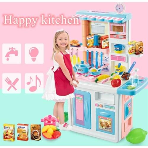 Children Big Kitchen Set Pretend Play Toys Cooking Food Miniature Play Do House Education Toy Gift for Girl Kid D176