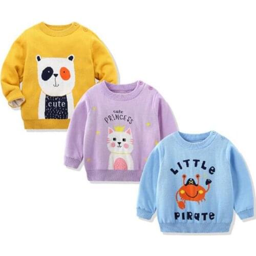 Autumn Winter Kids Boys Girls Long Sleeve Cartoon Printing Sweater Children Clothing Baby Kids Boys Girls Pullover Sweaters