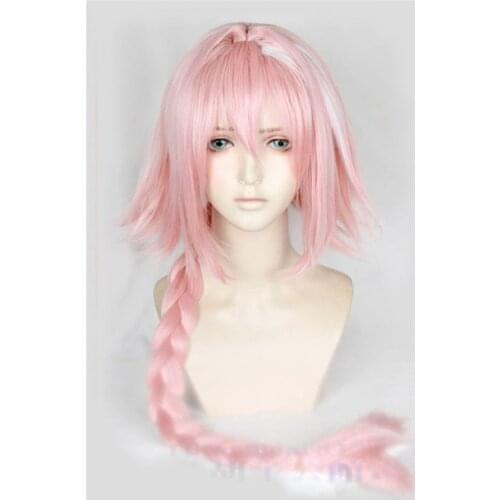 1pcs Astolfo Long Wig Fate/Apocrypha Cosplay Prop Heat Resistant Synthetic Hair Anime Decor Collection for Women Girl