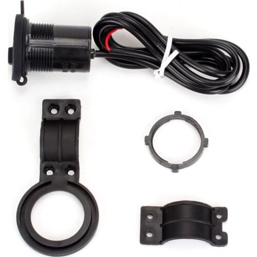 Dual Ports Motorcycle USB Car Charger with Waterproof Switch Mobile Phone Charger 12V Display Voltmeter for 5V 2.1A 12/24V Car