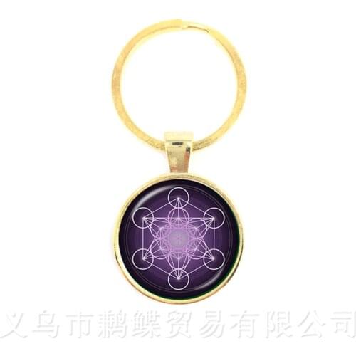 Bestselling Wiccan Locket Keychain Vintage Pentacle Wicca Glass Cabochon Locket Pendant Occult Charms Keyring Gift Talisman
