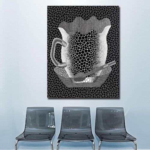 Print Oil Painting Wall Art Painting Yayoi Kusama Coffee Cup Home Decorative Wall Art Picture For Living Room Canvas Painting