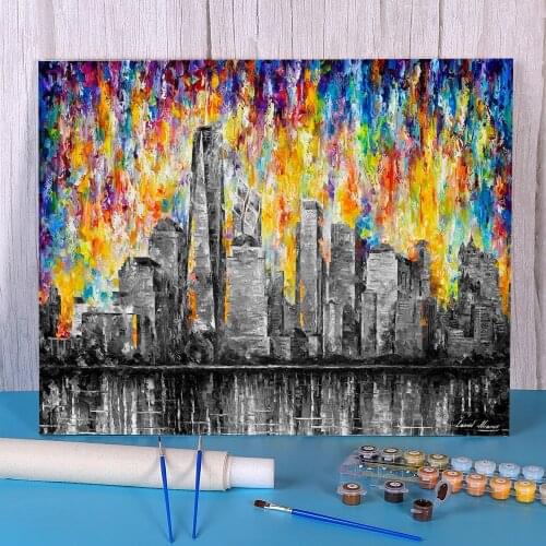 New York City Painting By Numbers Set Oil Paints 40*50 Oil Painting Decorative Paintings Crafts Adults Handicraft Drawing