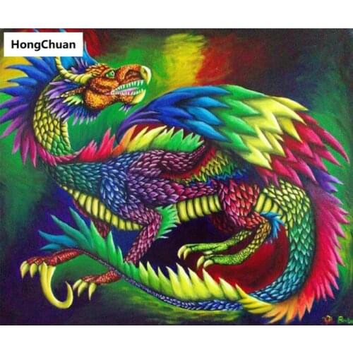 Colorful Dragon Mural 5D DIY Square/Round Diamond Painting Mosaic Cross Embroidery Handicraft Home Decoration Christmas Gift
