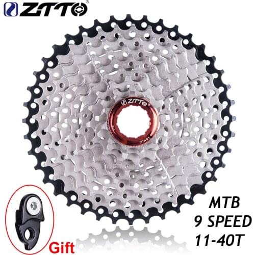 ZTTO Cassette Freewheel 9 Speed 11-40 T Wide Ratio Mountain Bike MTB Bicycle Cassette Flywheel Sprocket Compatible with Sunrace