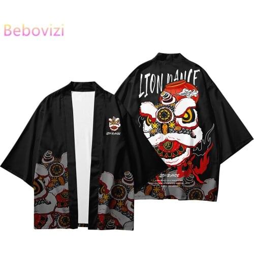 Plus Size XS-6XL Purple China Harajuku Japanese Style Sets Fashion Kimono Men Women Cardigan Haori Obi Asian Clothes Pants Suit