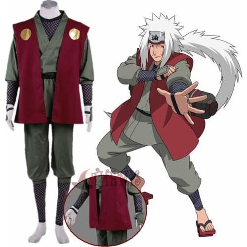 Athemis Narotu Ninja Jiraiya cosplay costume T-shirt pants coat belt 8 PCS custom made any size