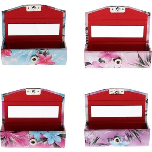 Leather Lipstick Case Holder Organizer Pouch for Wallet Lipstick